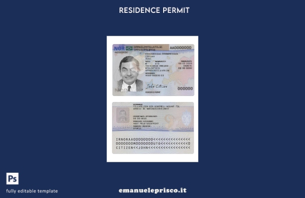 modello di permesso di soggiorno norvegese in stile verificato